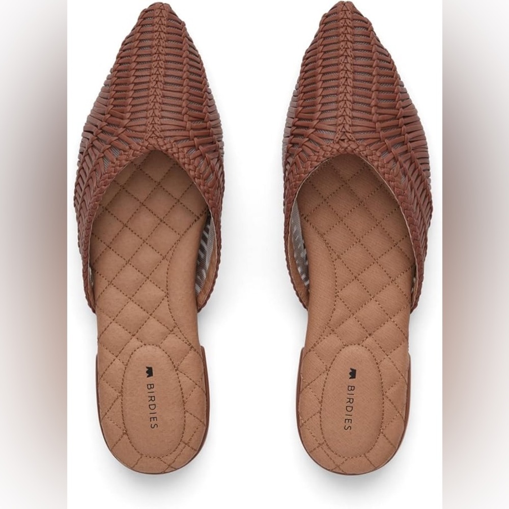 Birdies Brown Woven Mules
